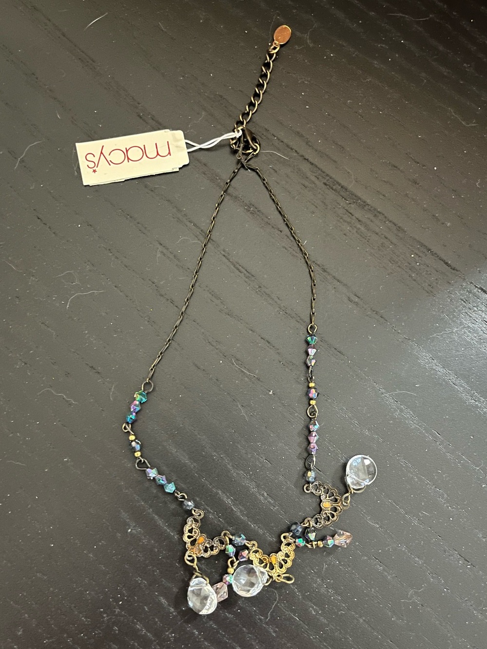 Macy's Gold-Tone Necklace with Multicolor Crystal Accents